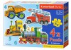 Puzzle Castorland 4v1 (4,5,6,7 dílků) Vozidla