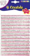 Lepicí kamínky 525ks, průměr 5mm stříbrné, růžové