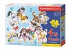Puzzle Castorland 4v1 (4,5,6,7 dílků) Zvířátka a jejich mláďátka 