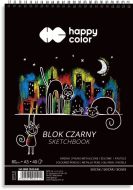 Černý kreslicí blok skicák A5, 80 g / m2, 40 listů, Happy Color