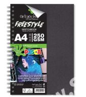 Skicák Freestyle Posca, A4 na výšku, 30 bílých listů/250 g - zvětšit obrázek