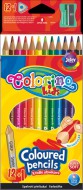 Školní trojhranné pastelky Colorino, 12b+oboustr. stříbrná, zlatá