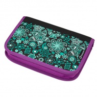 Dívčí školní penál jednochlopňový Bagmaster Case Alfa 9 B Black / Turquoise